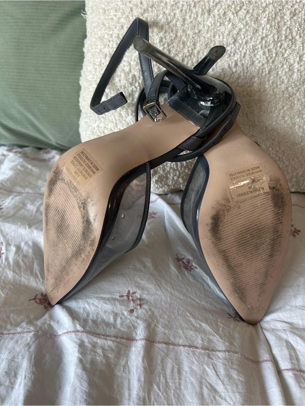 Steve Madden Gray Patent Pointed Slingback Heels - Picture 5 of 8